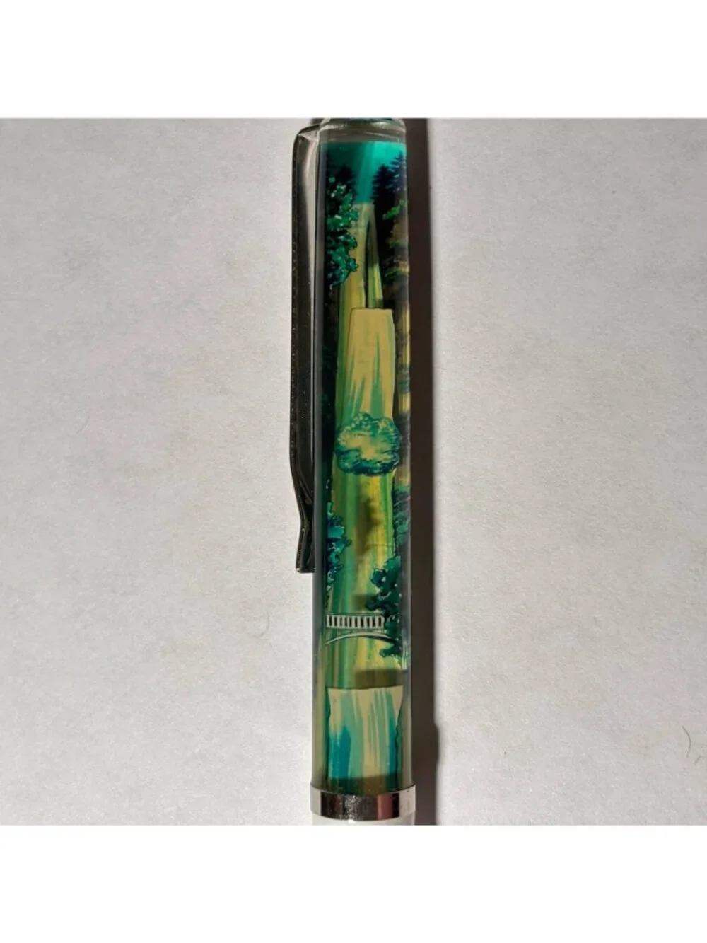 Multnomah Falls Oregon Floaty Pen Waterfall Plume Moves Souvenir Promo Vintage